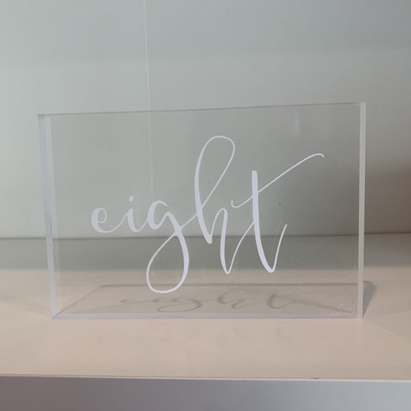 Clear Acrylic Block Table Number