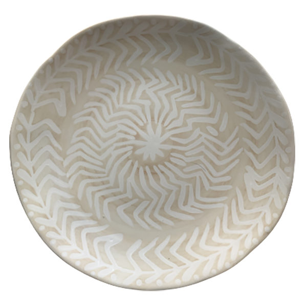 Creme and White Design Dinner Plate