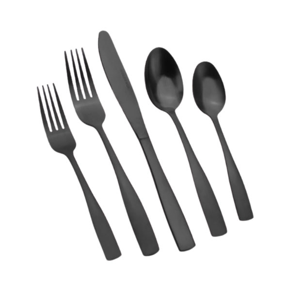 Shiny Black Flatware Set