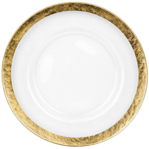 Glass Charger with Thick Gold Rim