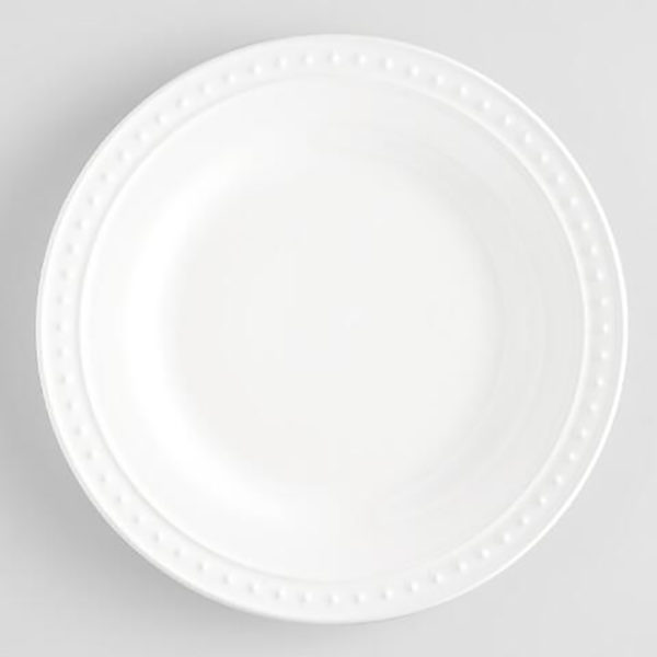 White with Dots Dinner Plate