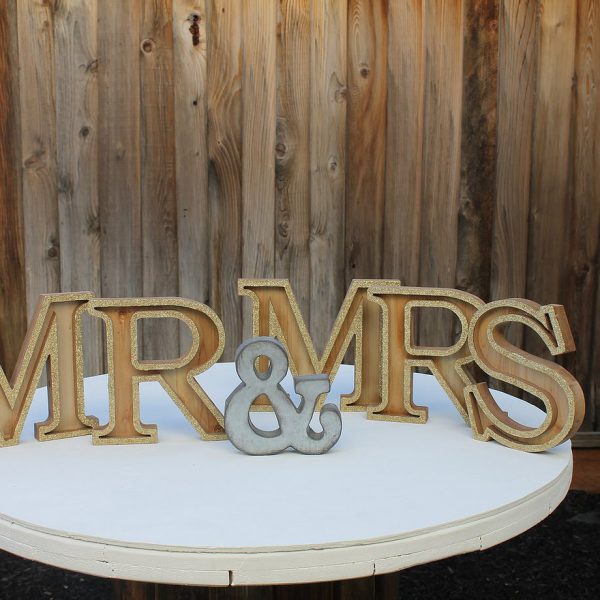 Wood Mr & Mrs Wedding Signs